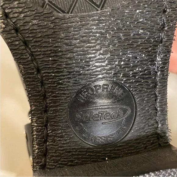 $495 Frye Harness Black Biker Square Toe Metallic Glitter Cowboy Boots - Picture 14 of 16